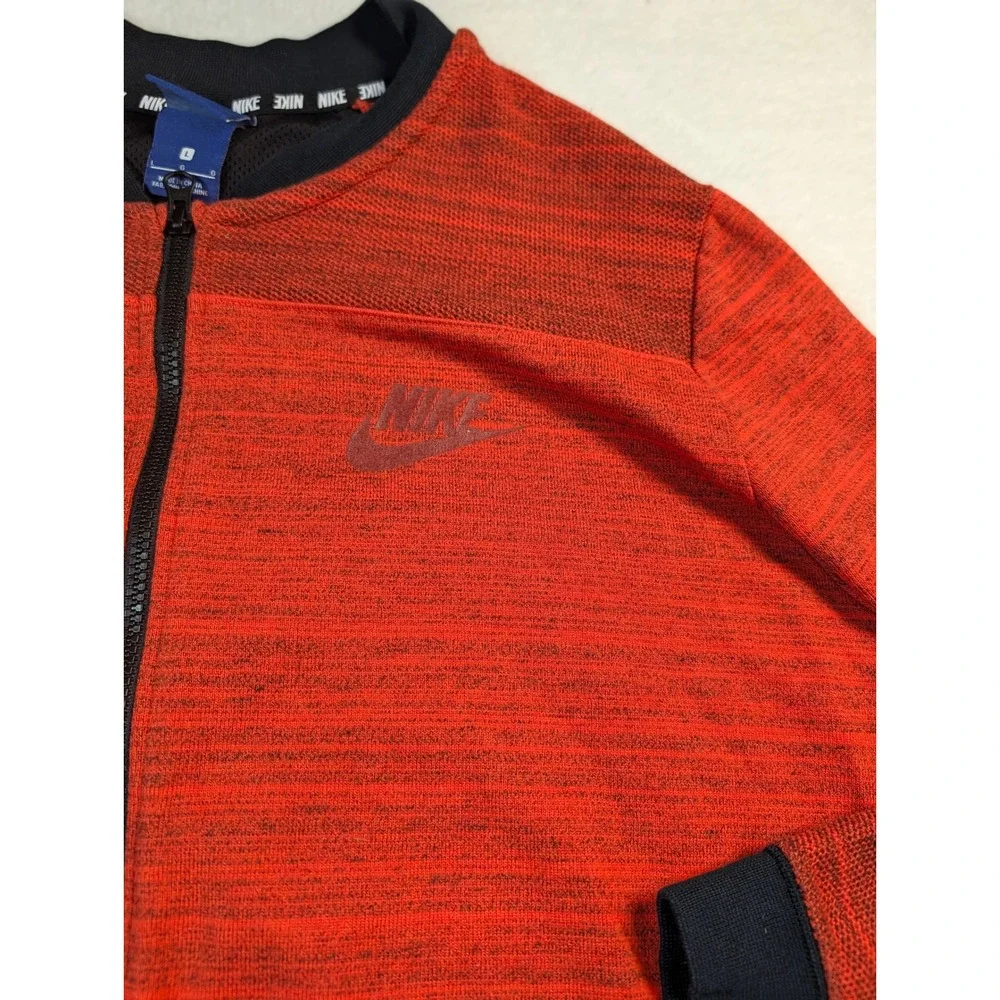 Nike Sportswear Advance 15 Knit Full Zip Jacket Red Black 837008-852 Mens Large